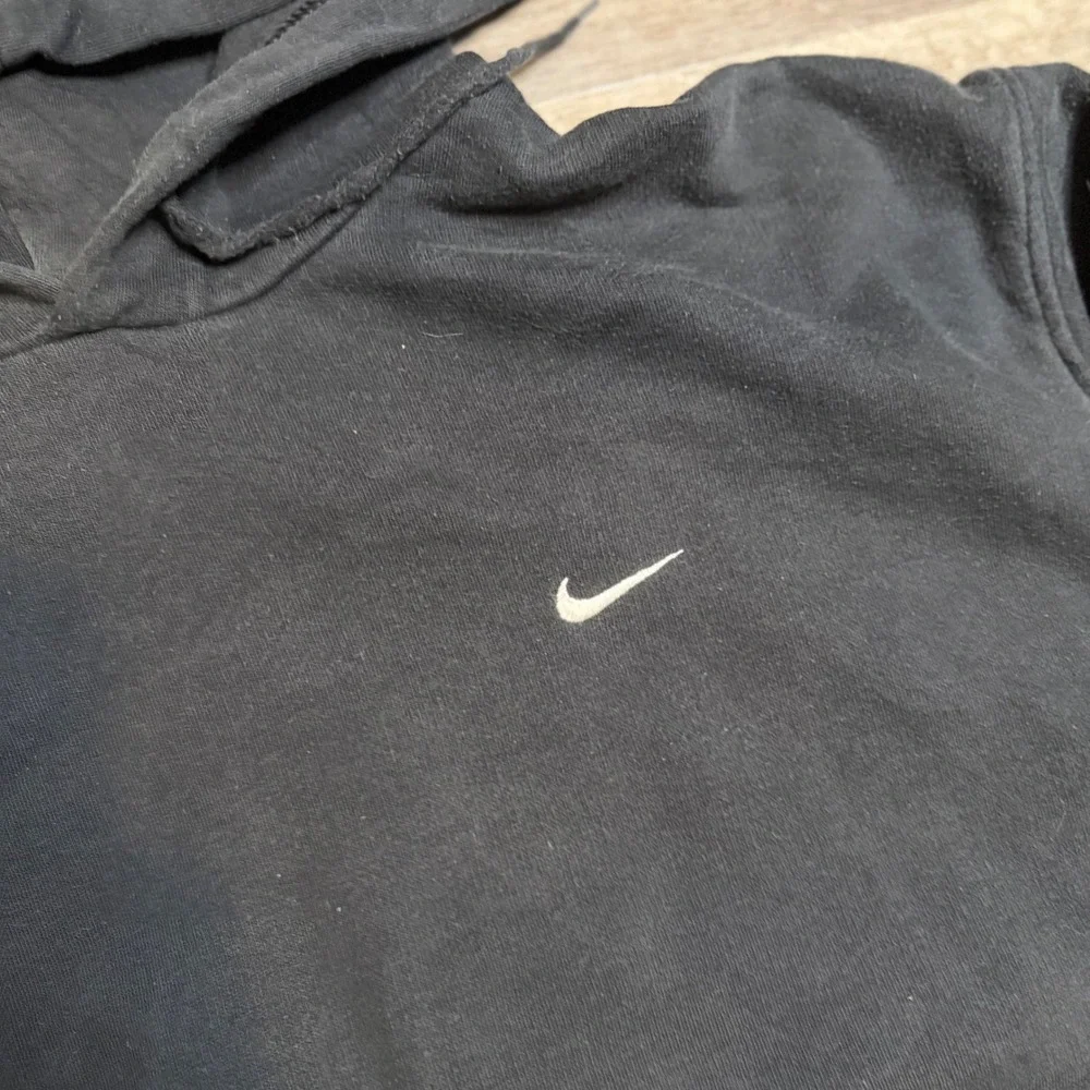 Nike Mens Hoodie Pullover‎ Black Embroidered Swoosh Logo Size Large Sweatshirt